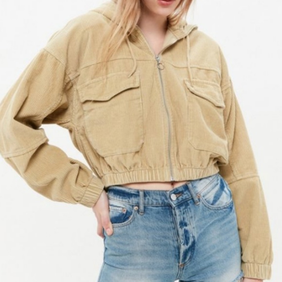 Khaki Bdg Corduroy Patch Pocket Cropped 